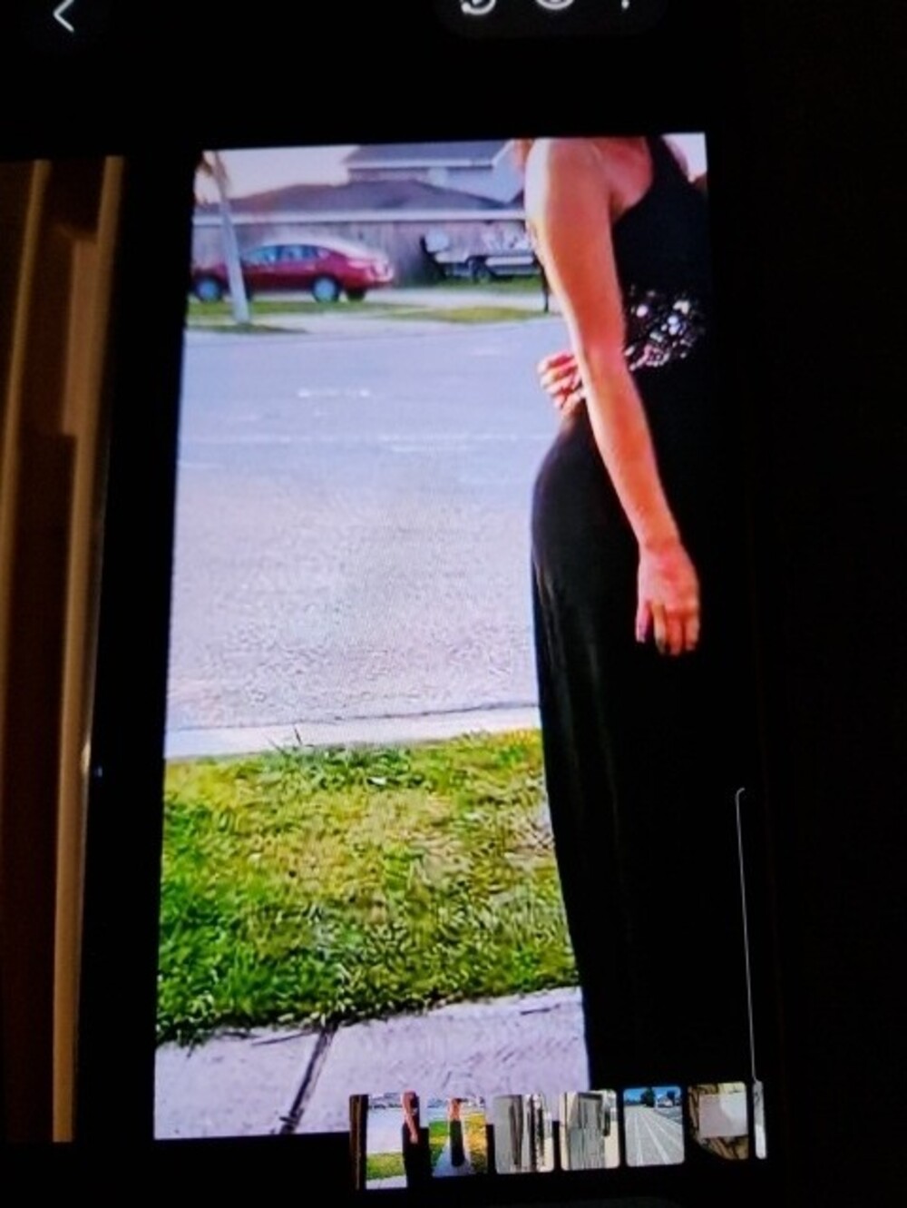 Black One-Shoulder Evening Gown with Beads - Picture 6 of 7